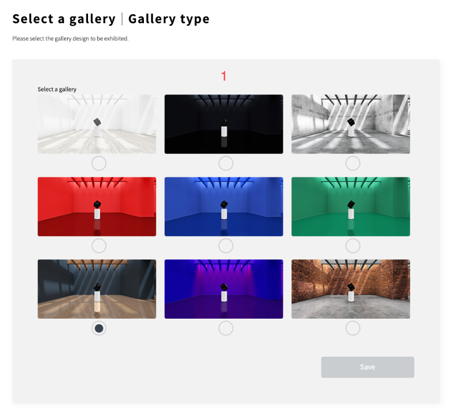 Virtual gallery GALLERIST IIID Gallery | Gallery Settings